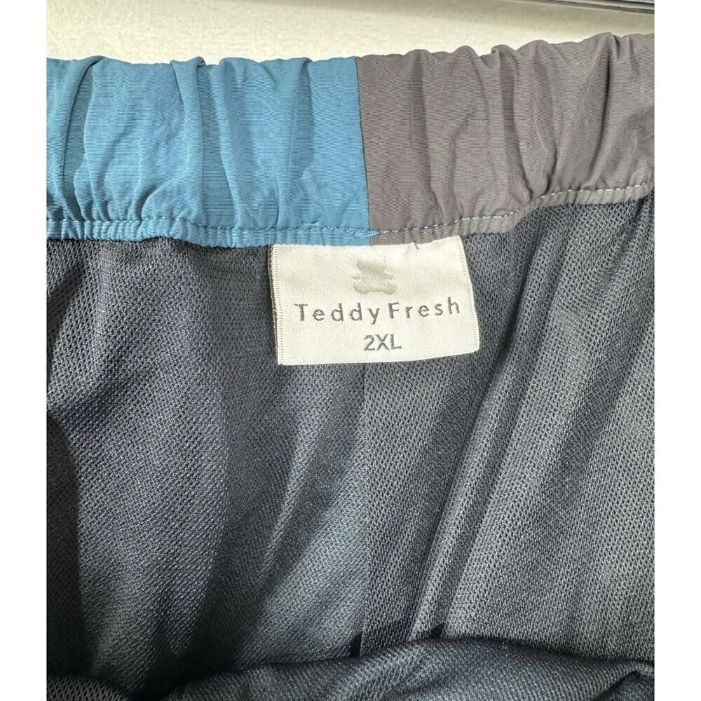 Teddy Fresh Blue and Gray Flat Front Men Shorts - Picture 4 of 9